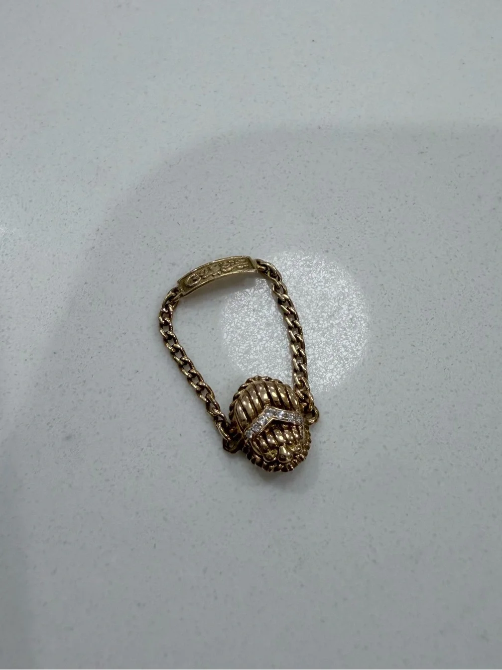 New Azza Fahmy Gold & Diamonds Scarab Ring, size 6